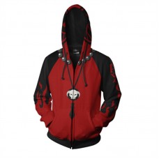 One Piece Portgas D. Ace Red Zip Up Hoodie 